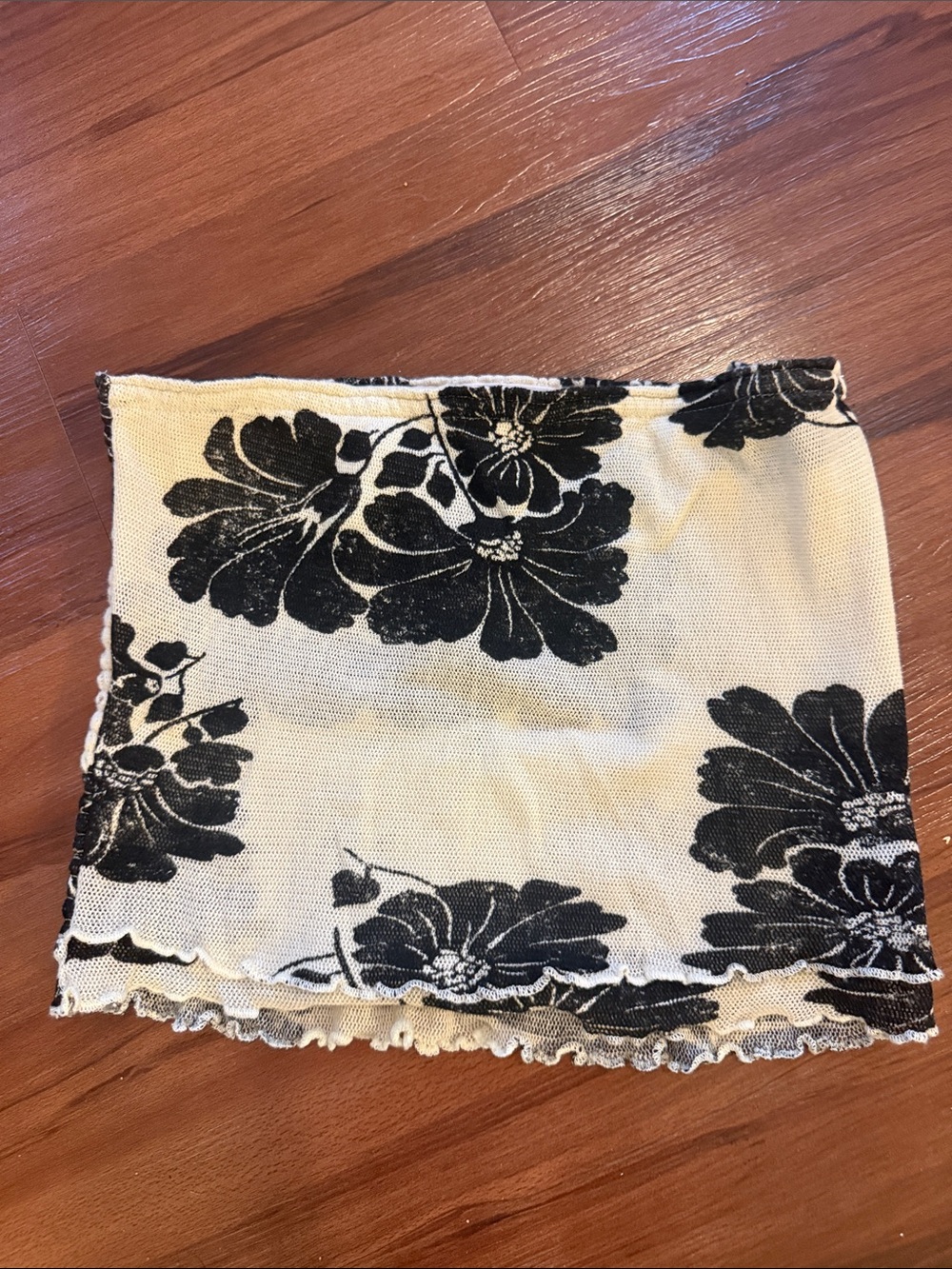 Free People Black & Cream Floral tube top - removable strap. Women's size S.